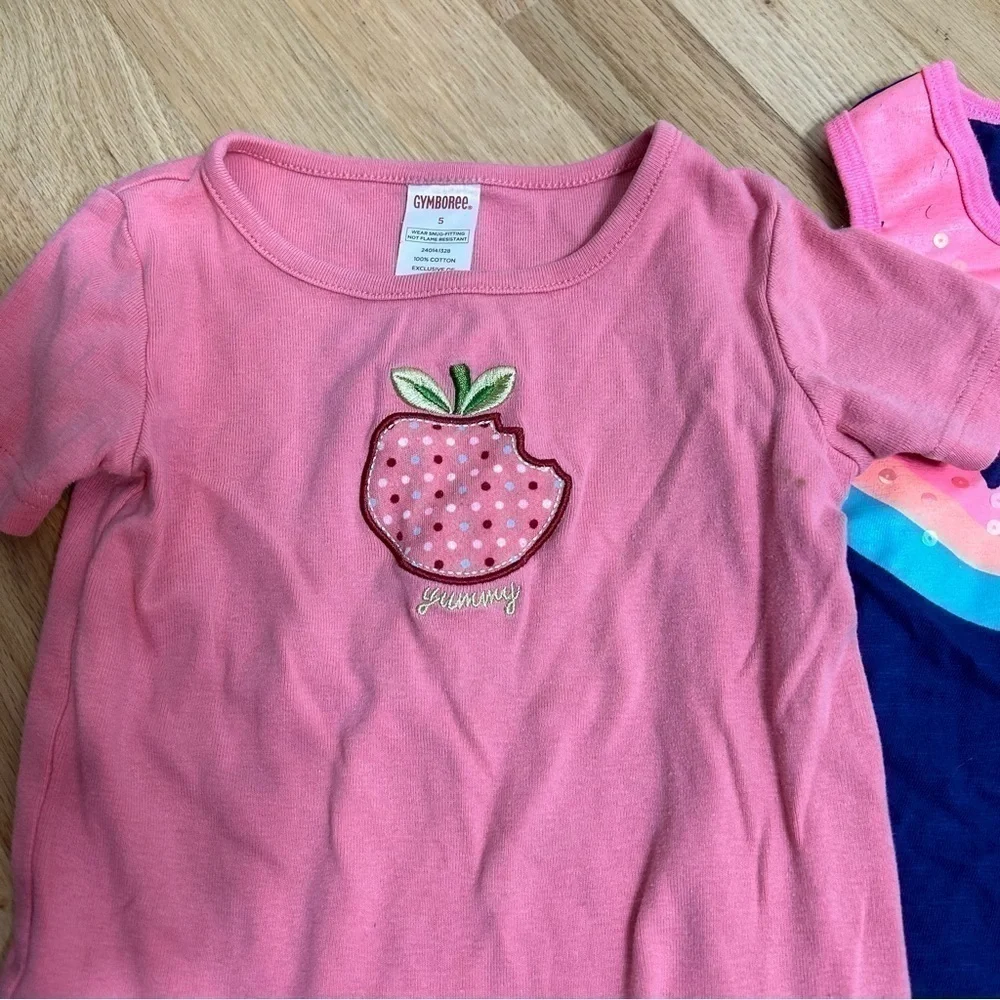 4T Girls Tank Short Sleeve Shirt Bundle Lot Watermelon Carter’s Gymboree Apple
